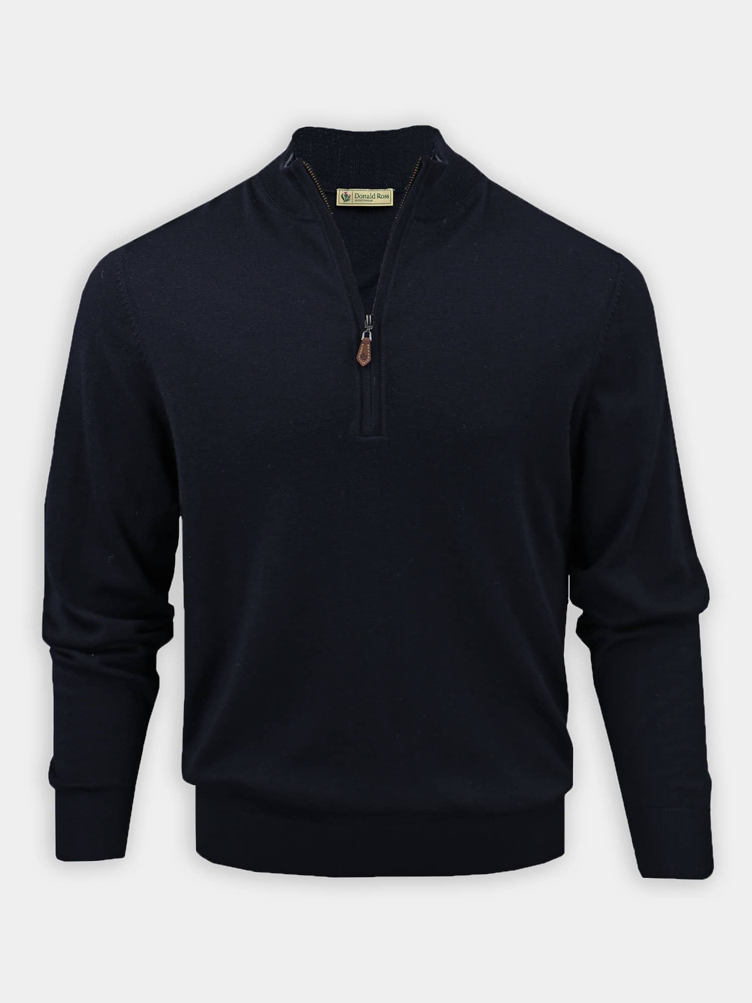 Men's Merino Wool Sweater - 1/4 Zip Black