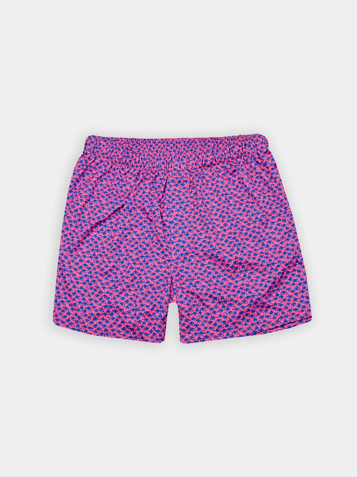 Palm Tree Print Boxer Short - Pinkberry/Royal DRP038BX-121-507 copy