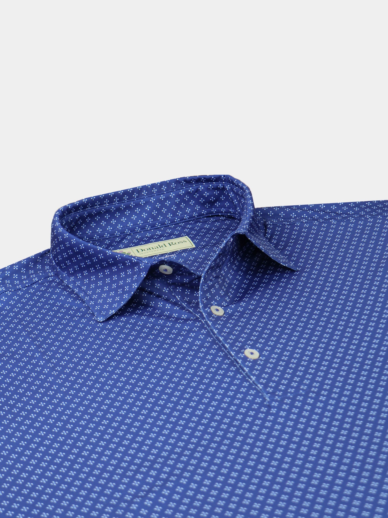 Donald Ross Diamond Print Golf Shirt | Collared Performance Polo | Short Sleeve, Navy/White/Harbor / XL Donald Ross Diamond Print Golf Shirt | Collared Performance Polo | Short Sleeve, Navy/White/Harbor / XL