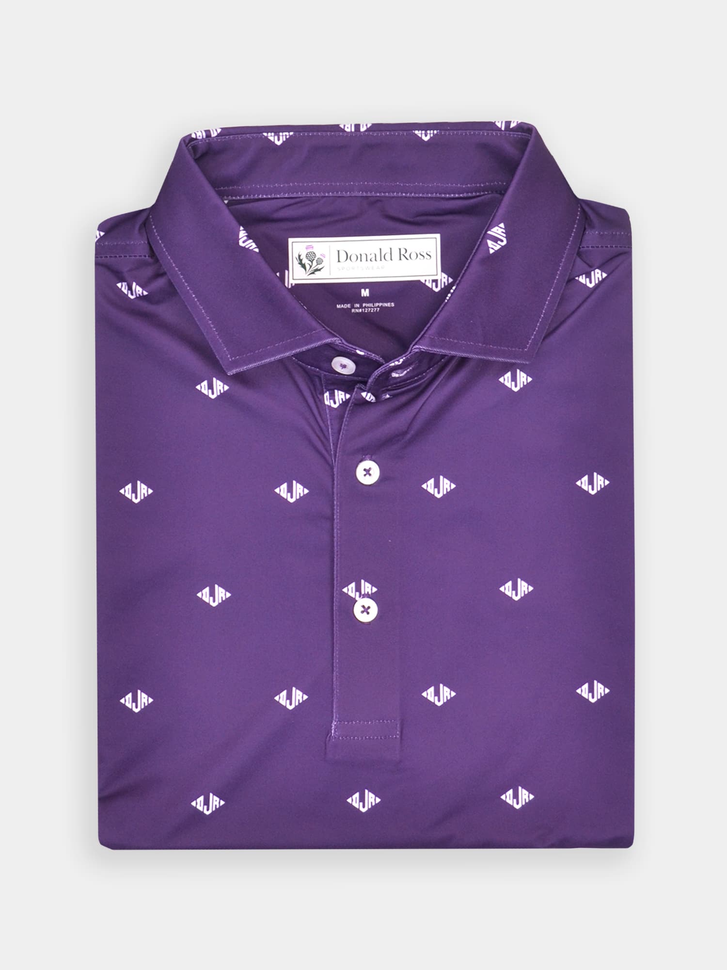 Donald Ross DJR Print Performance Polo - Classic Fit -, Eggplant / XXL Donald Ross DJR Print Performance Polo - Classic Fit -, Eggplant / XXL