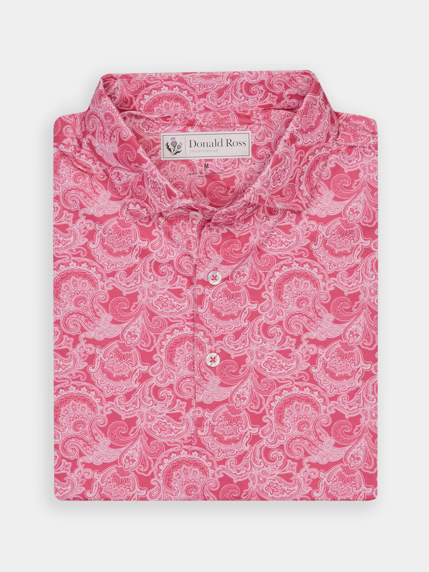 mens pink paisley dress shirt Pink Red & White Paisley Mens Slim Fit Designer Dress Shirt