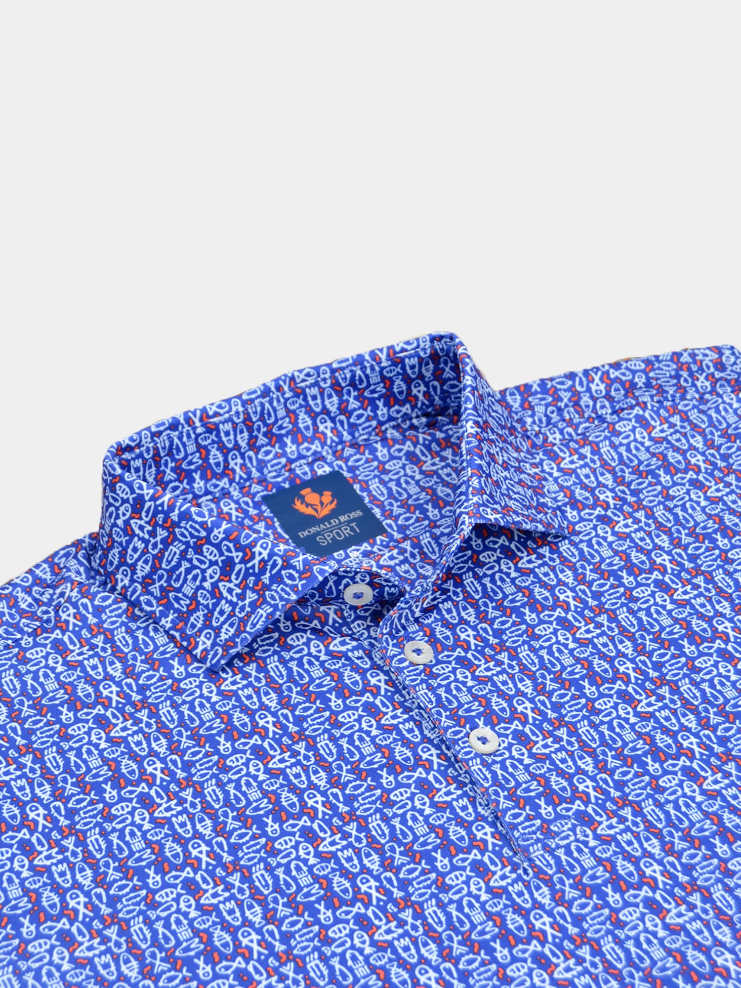 Fergus Fish Print Polo - Sport Fit