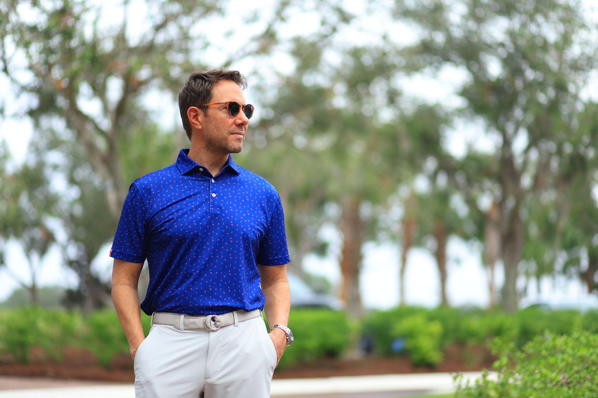 Man wearing Donald Ross Sportswear to a golf tournament