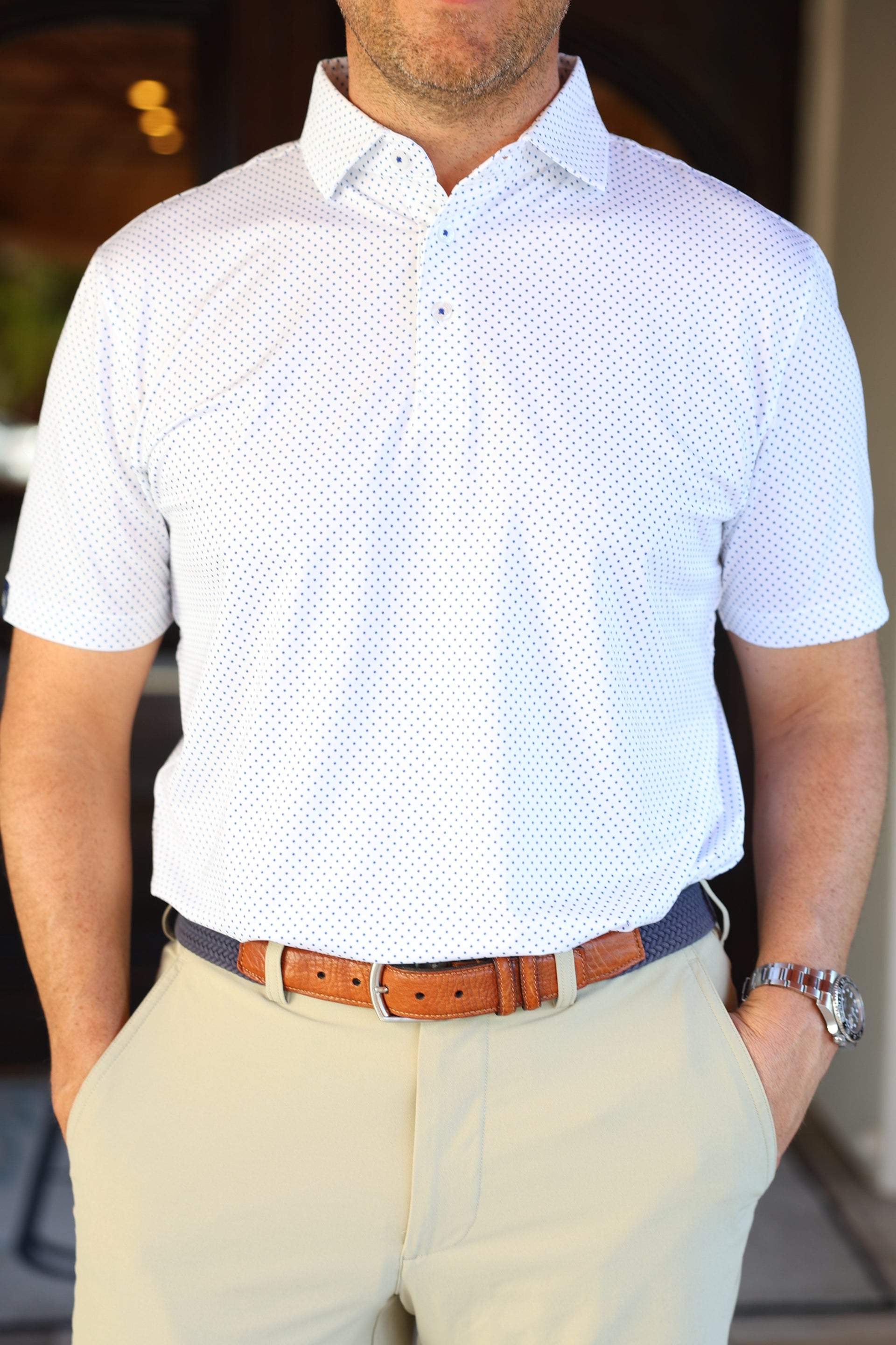 Core Polka Dot Print Polo - Classic Fit