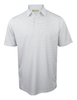 Donald Ross men's short-sleeve polo shirt in white with subtle geometric diamond pattern.
