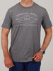 A person wearing a black T-shirt with "Donald J. Ross Assoc 1872, Golf Course Design, Architecture & Construction" in white text, exuding a casual look.
