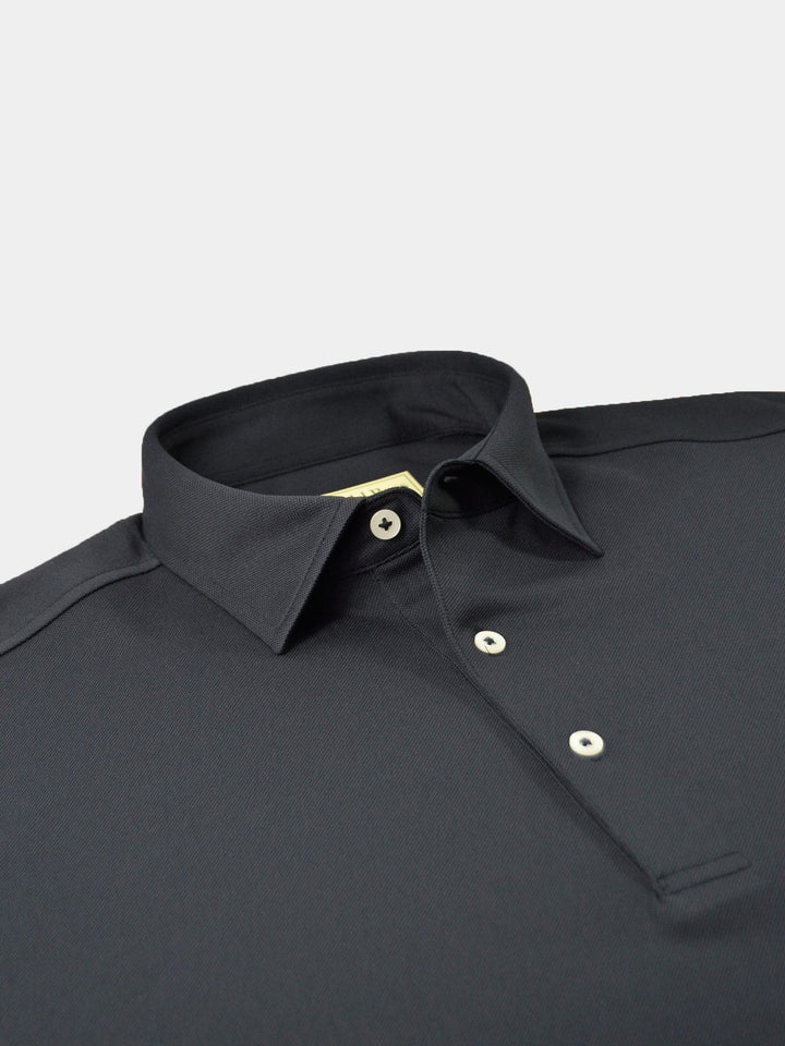 Solid Performance Pique Self Collar - Black DR015SC-MSP-001