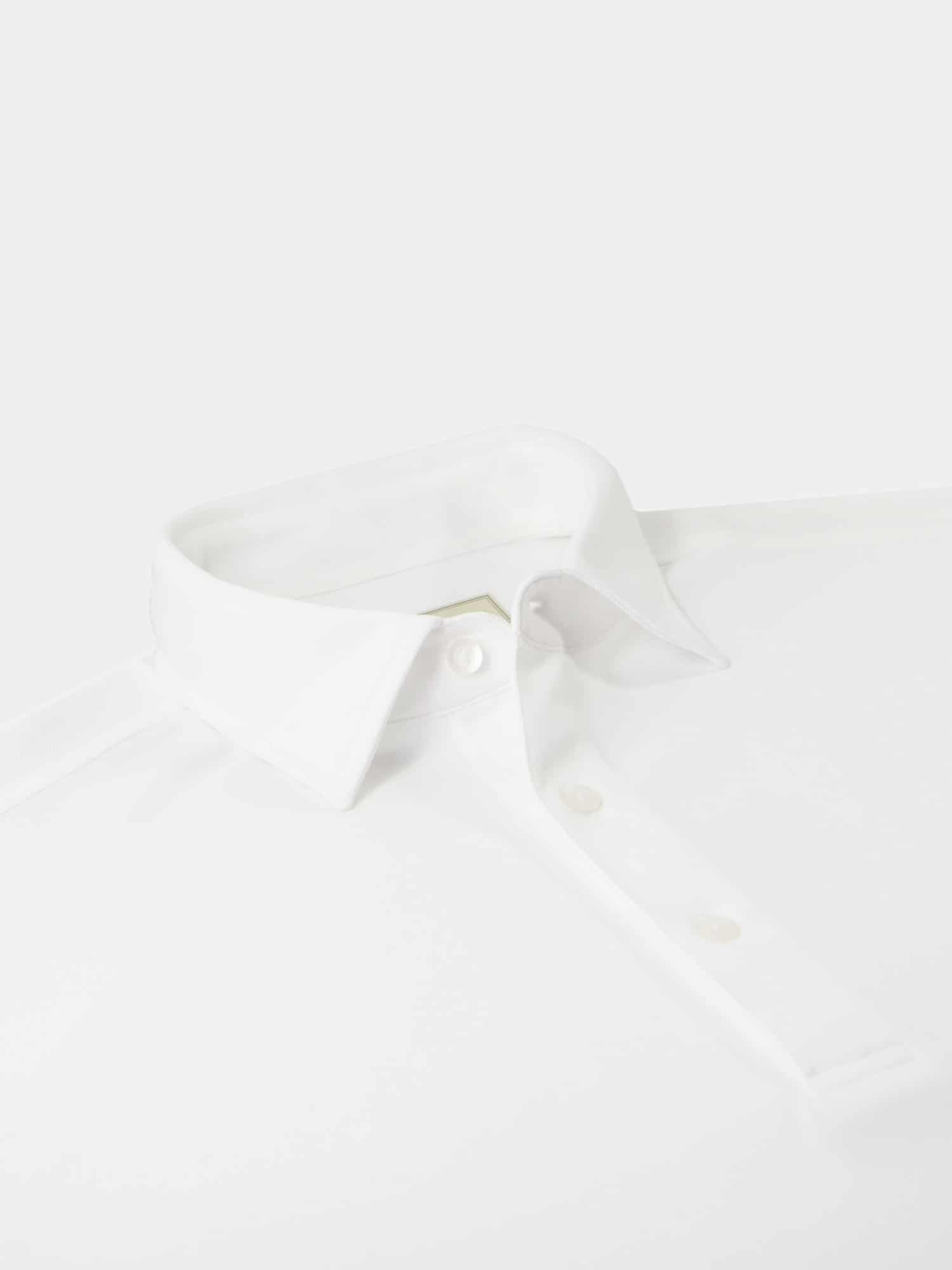 Solid Performance Pique Self Collar - White DR015SC-MSP-100