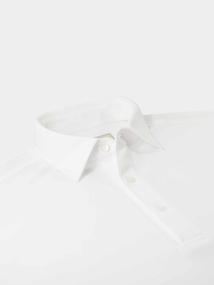 Solid Performance Pique Self Collar - White DR015SC-MSP-100