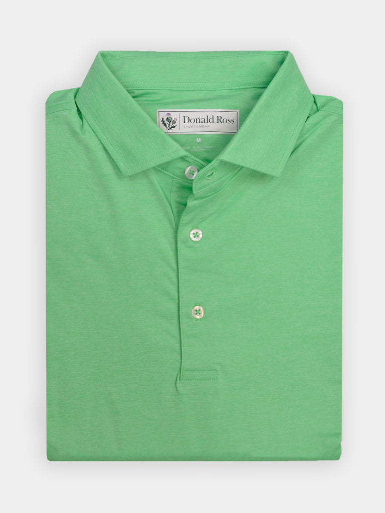 Folded solid green green polo shirt for men