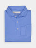 Folded long sleeve blue polo shirt for golf enthusiasts