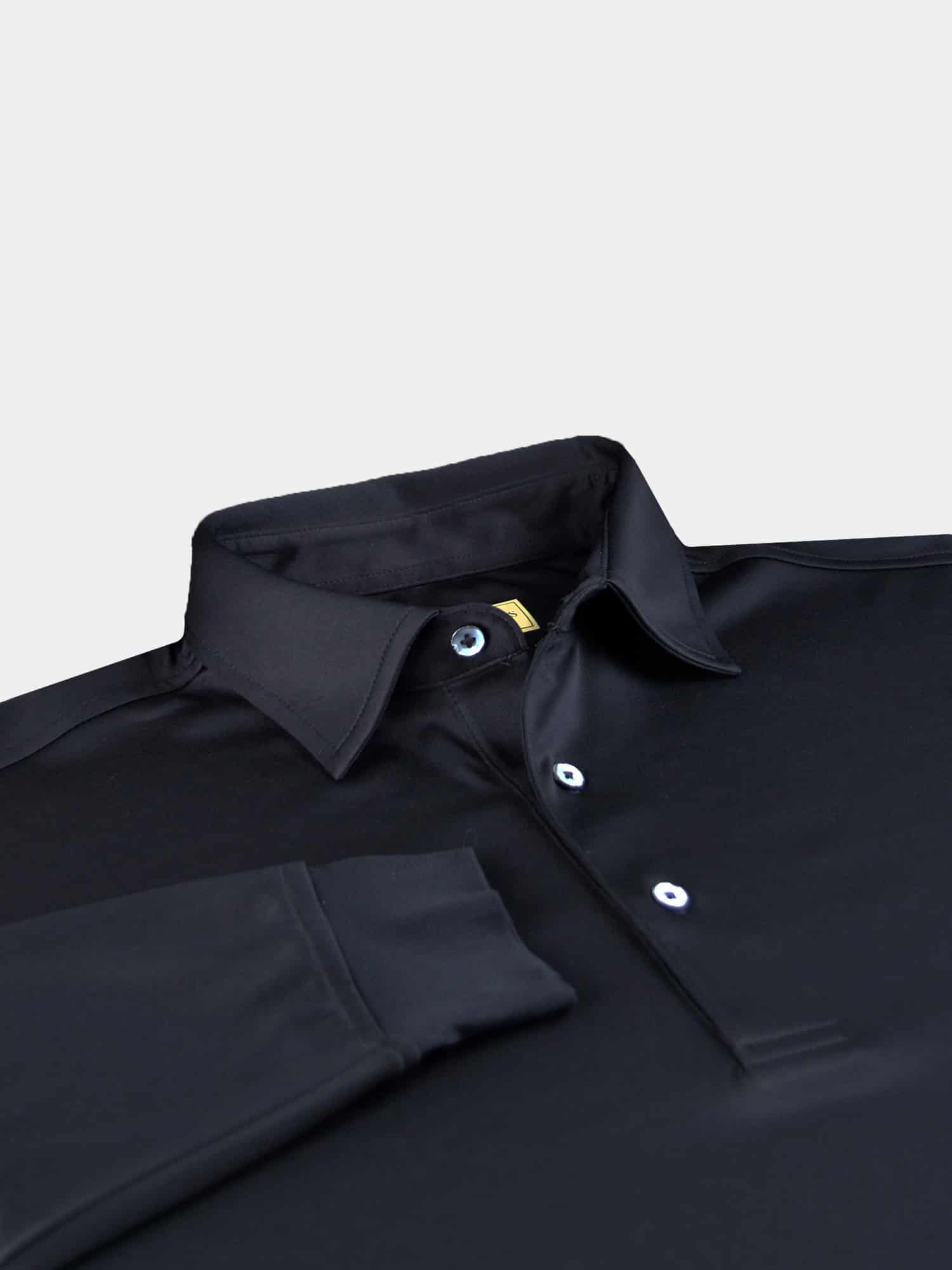 Long Sleeve Self Collar Jersey - Black DR159-MSP-001
