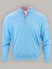 Light blue quarter-zip pullover with a patterned interior collar.