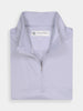 Light lavender half-zip pullover for golf enthusiasts