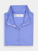 Folded light blue half-zip pullover with a tag inside the collar. The fabric appears soft and slightly textured, conveying a casual, comfortable feel.
