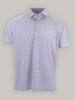 Main front view of the Monroe Baby Pique Stripe Polo in Lavender and Purple multi-stripe on a white background.