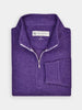 Folded purple quarter-zip sweater with a visible collar and an official Donald Ross label