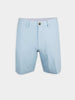 Light blue men's golf shorts with a button closure and belt loops, displayed against a white background. The shorts have a crisp, clean appearance