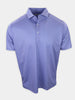 Short-sleeve polo shirt in light purple with a geometric pattern and a collar.