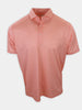 Red and blue striped polo shirt displayed on a white background.
