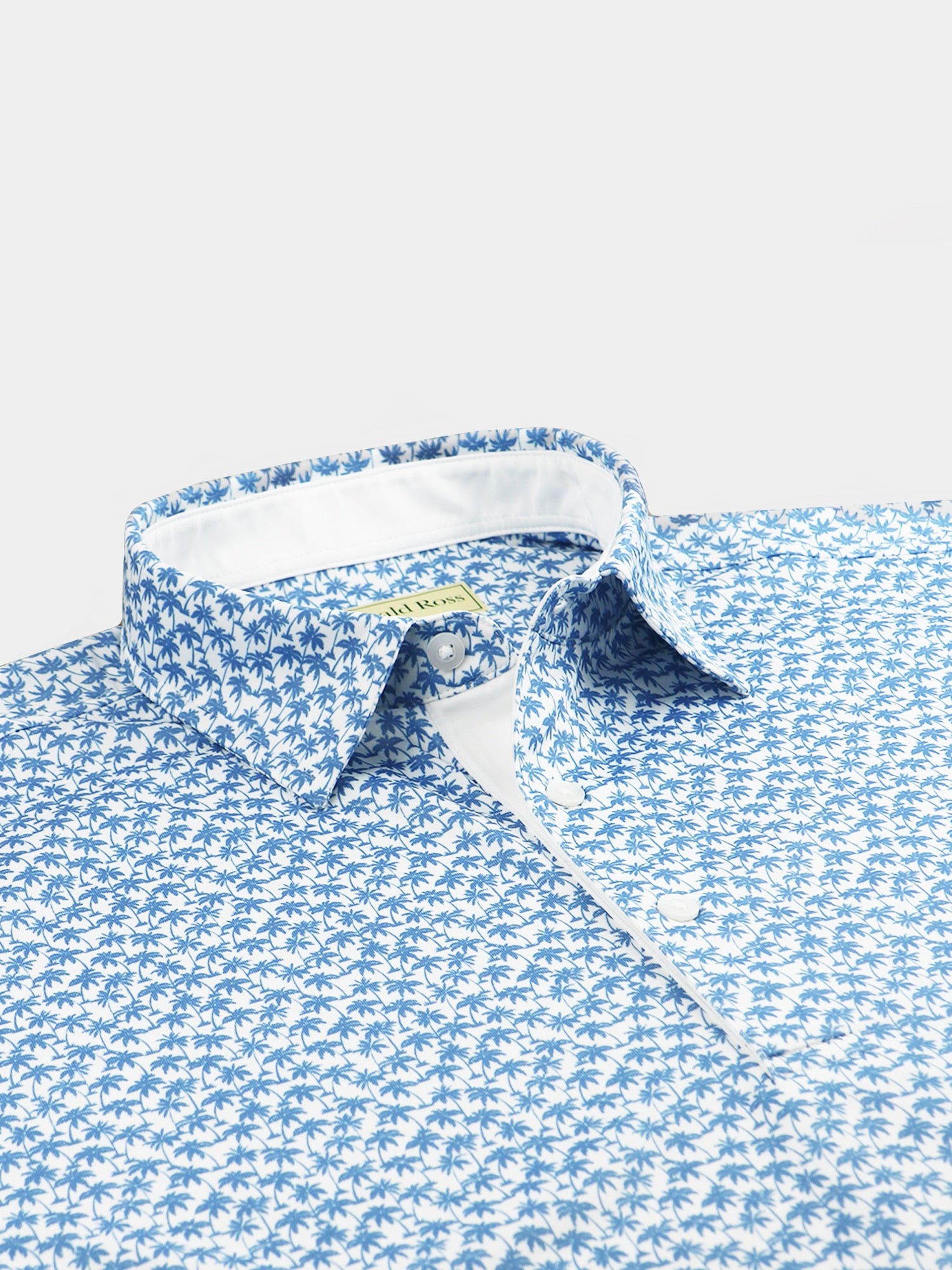Palm Tree Print Jersey - White/Dolphin DRP038-121-100