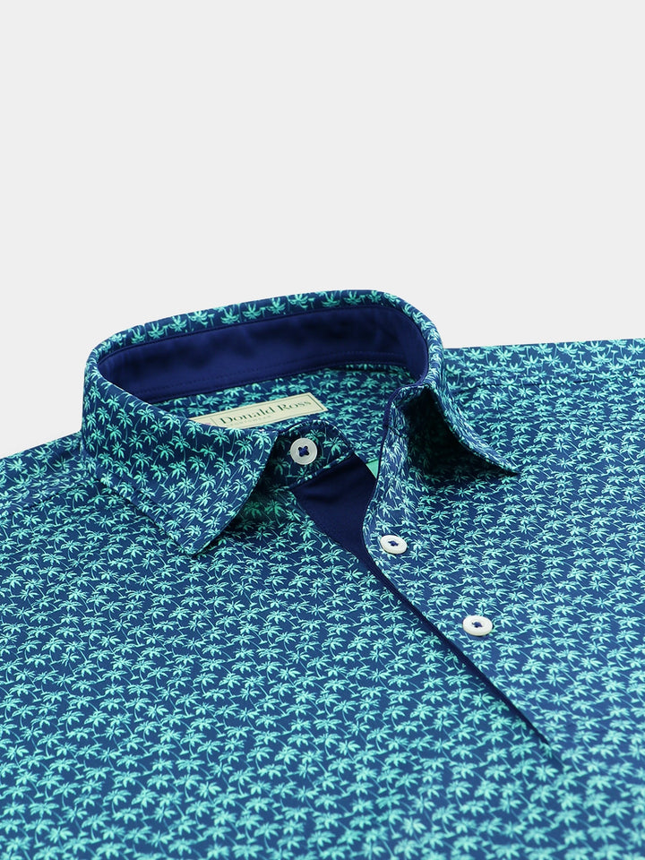 Palm Tree Print Jersey - Navy/Fresh Mint DRP038-121-400