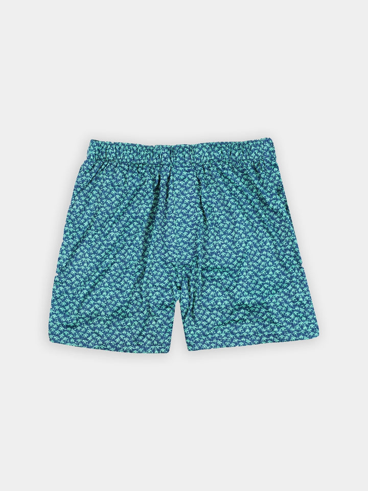 Palm Tree Print Boxer Short - Navy/Fresh Mint DRP038BX-121-400