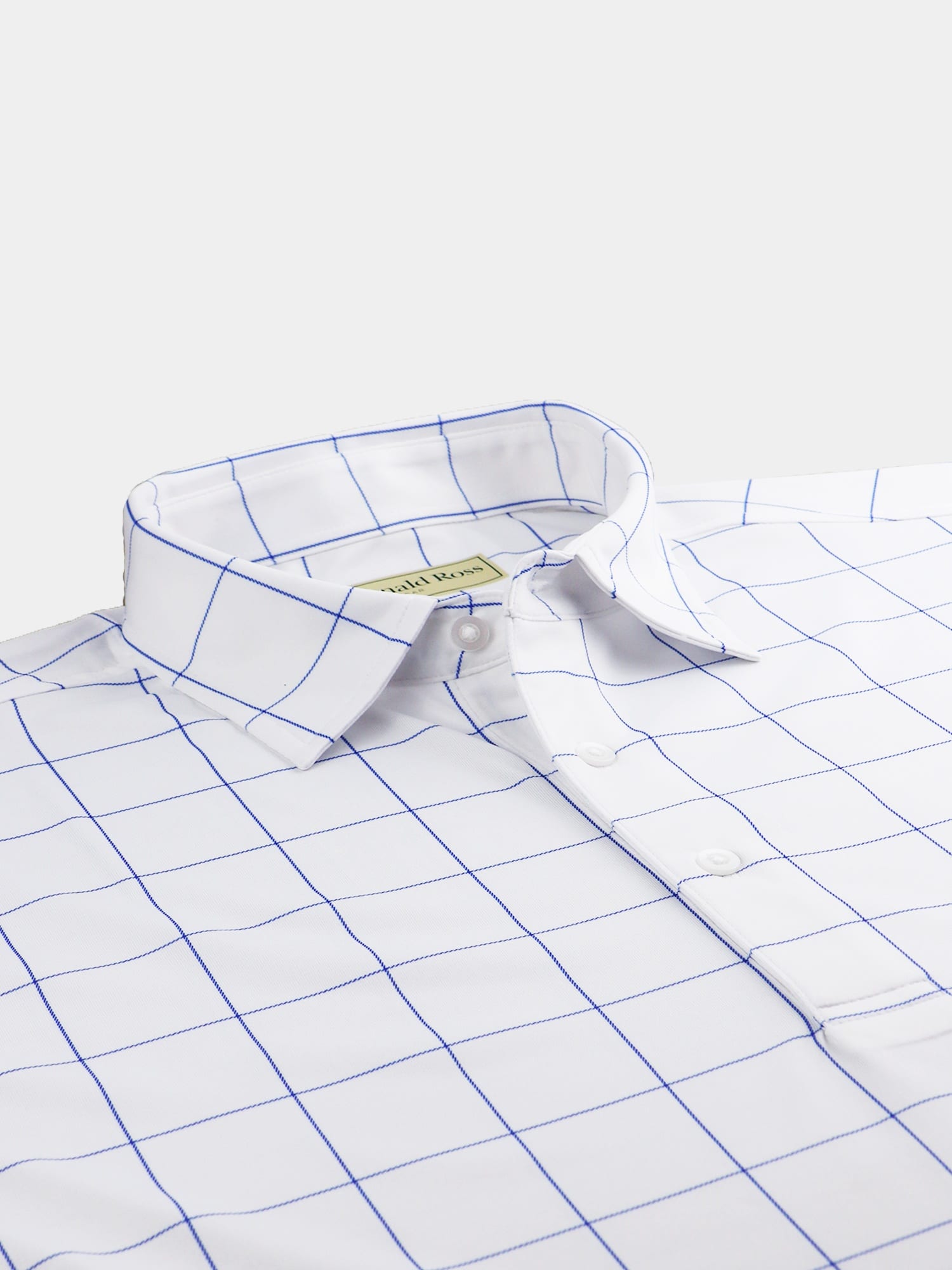 Window Pane Print Jersey - White/Royal DRP042-121-100