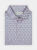 Folded shirt with a colorful print of pink, green, and blue sunglasses. It has a pointed collar and buttons, giving a neat and stylish appearance.