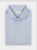 Folded men's broadmoor polo, featuring a buttoned front and an open collar
