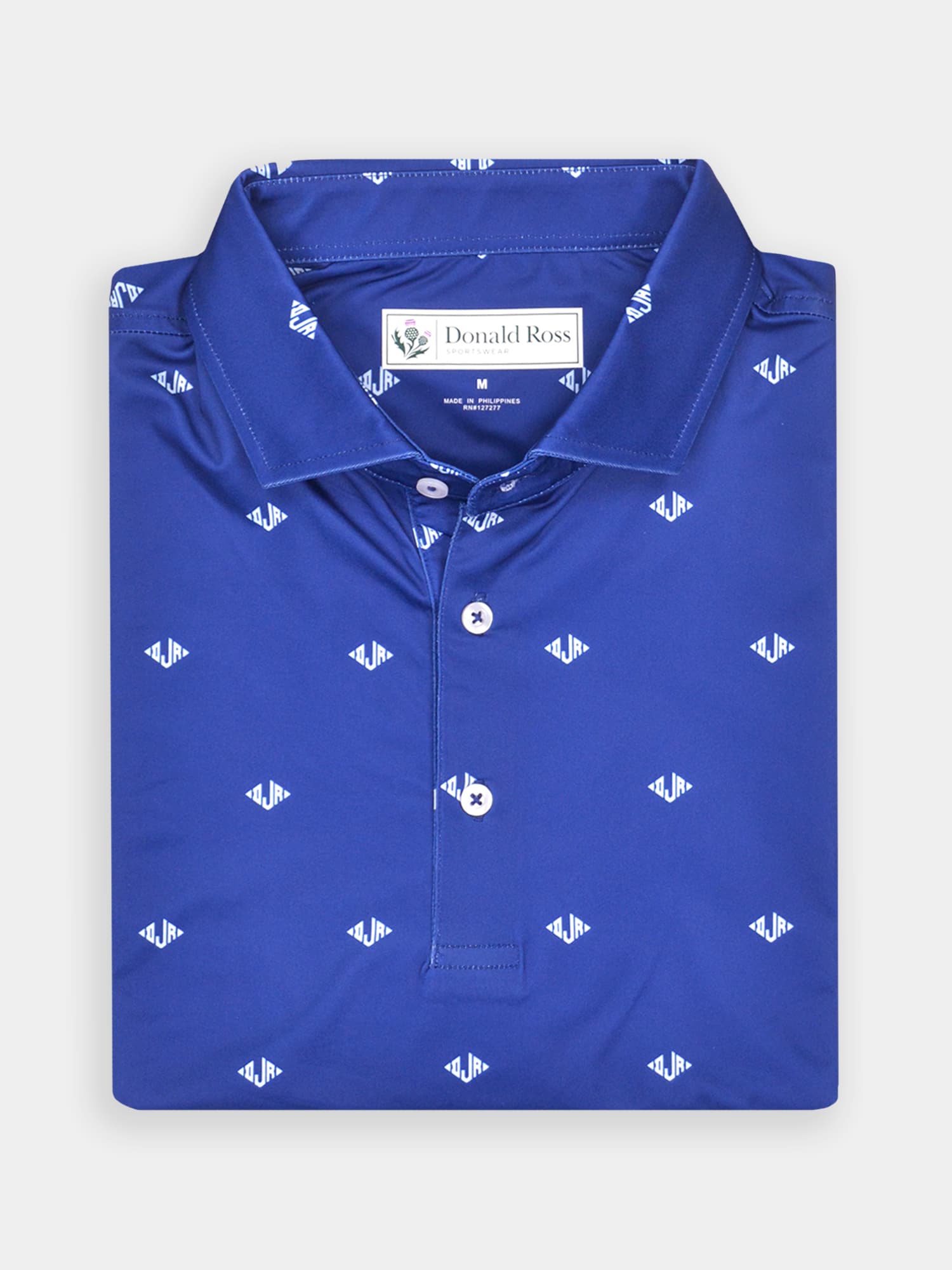 Donald Ross DJR Print Performance Polo - Classic Fit -, Navy / L Donald Ross DJR Print Performance Polo - Classic Fit -, Navy / L