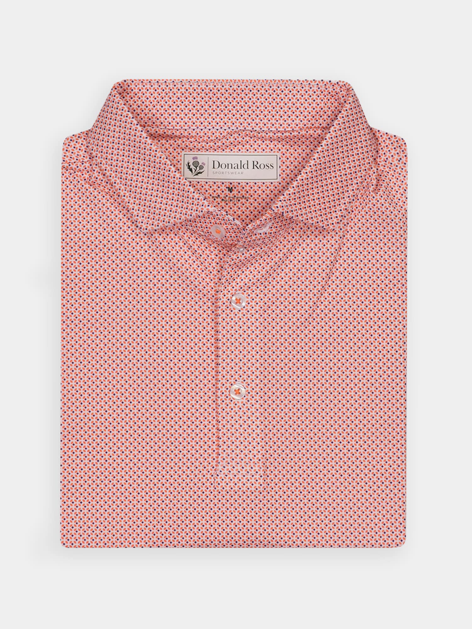 Donald Ross Star Print Performance Polo