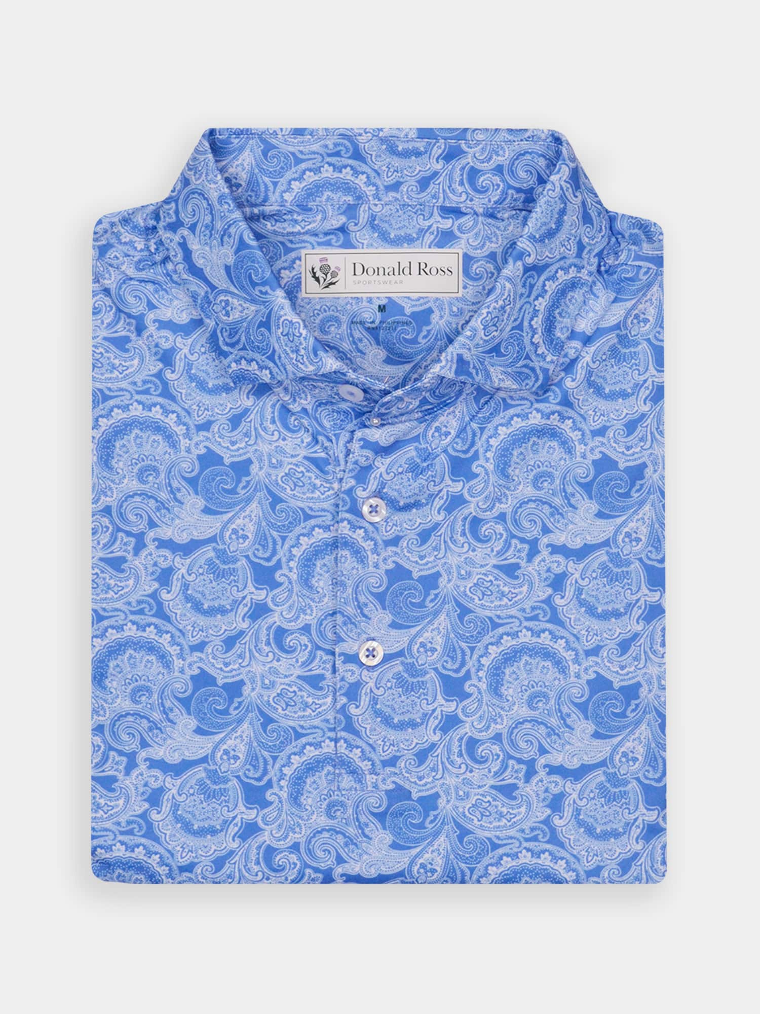 Donald Ross Paisley Print Performance Polo - Classic Fit -, Provence / L