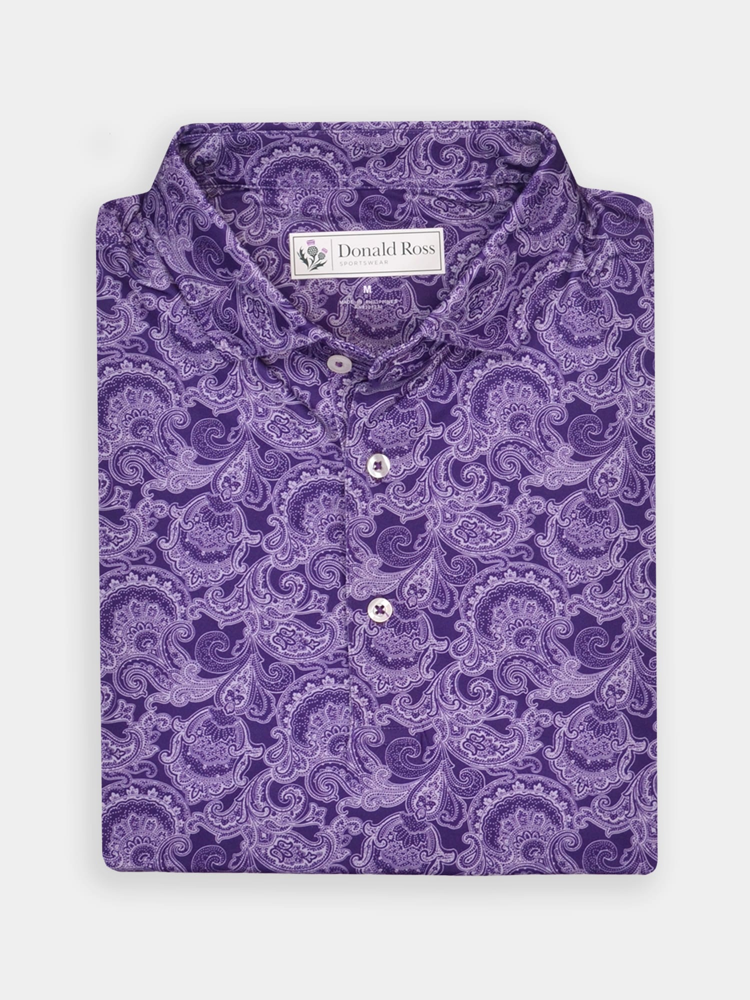 Donald Ross Paisley Print Performance Polo