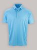Close-up detail of Donald Ross novelty print polo shirt, highlighting the premium performance knit fabric, vibrant pattern clarity, and refined collar construction.