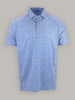 Front view of men’s Donald Ross Savannah Camouflage Print golf polo showcasing a refined camouflage pattern, short sleeves, and tailored athletic fit for golf and resort wear.