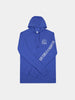 Blue hooded long-sleeve shirt with white logo and text reading Defending Par Since 1872 on the left arm. The shirt is neatly laid flat on a plain white background.