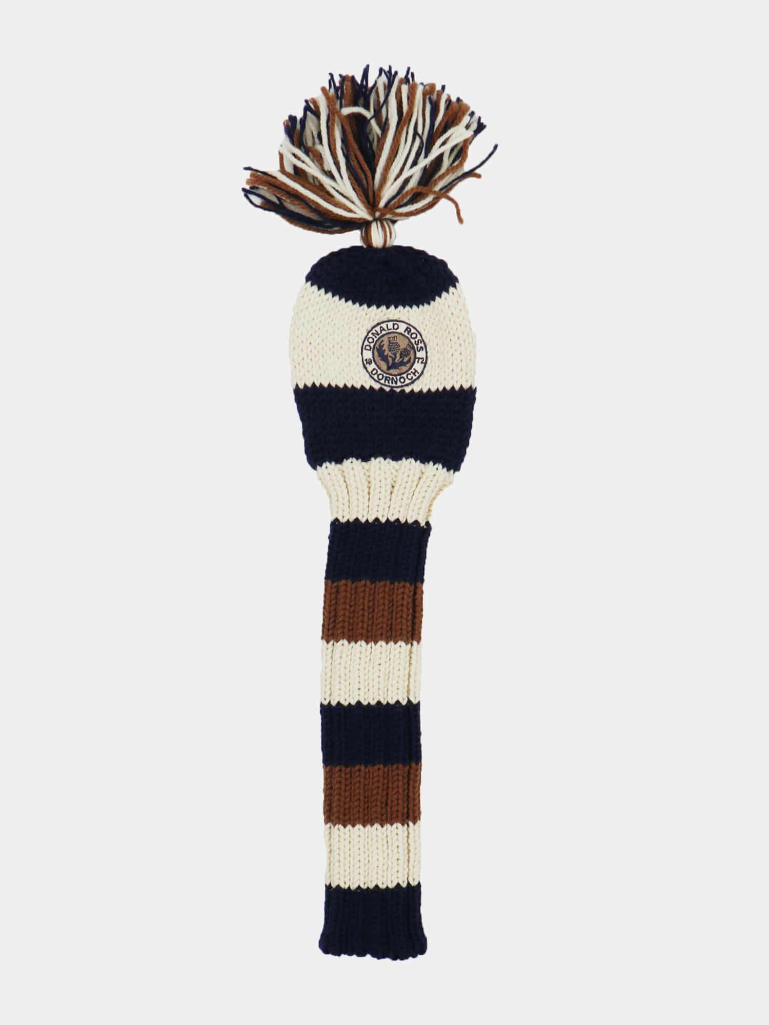 Knit Driver Headcover - Navy/Brown