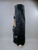 Dark canvas golf bag with cream-colored trim and handles displayed upright against a neutral background.