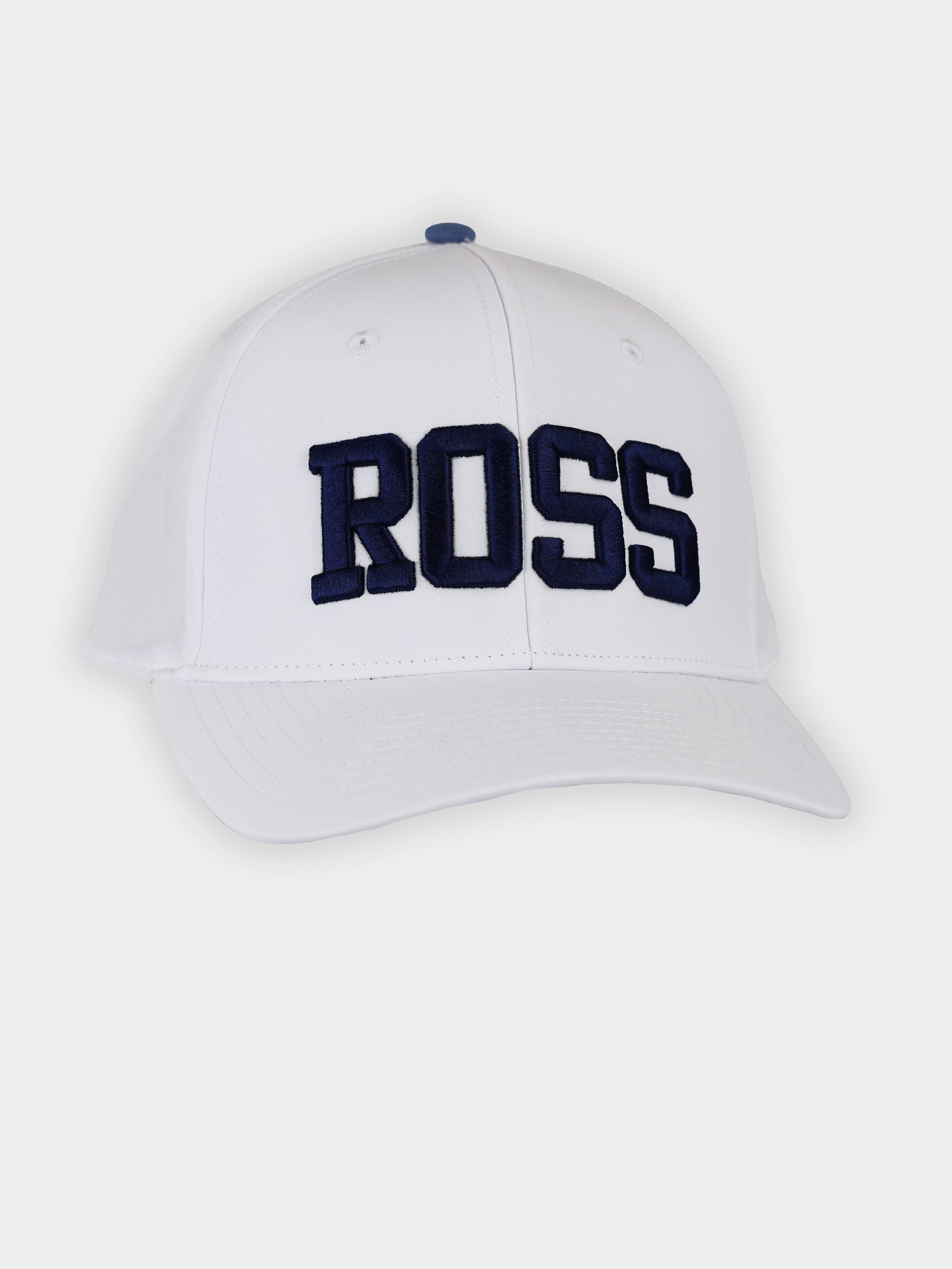 The Ross Performance Hat featuring moisture-wicking fabric and the signature "Ross" script embroidery on the front crown.