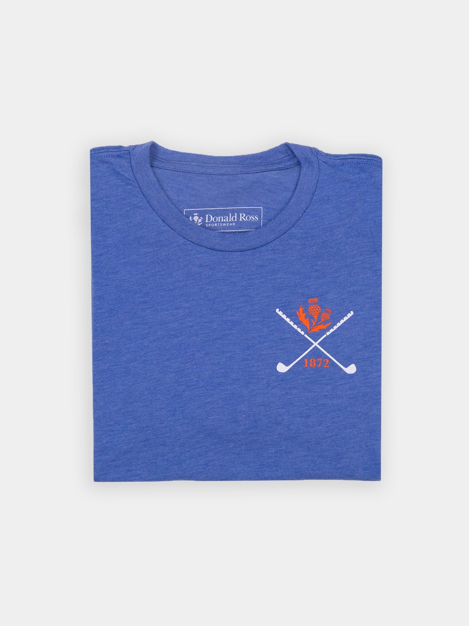 Blue Mens Golf T-shirt featuring crossed golf clubs