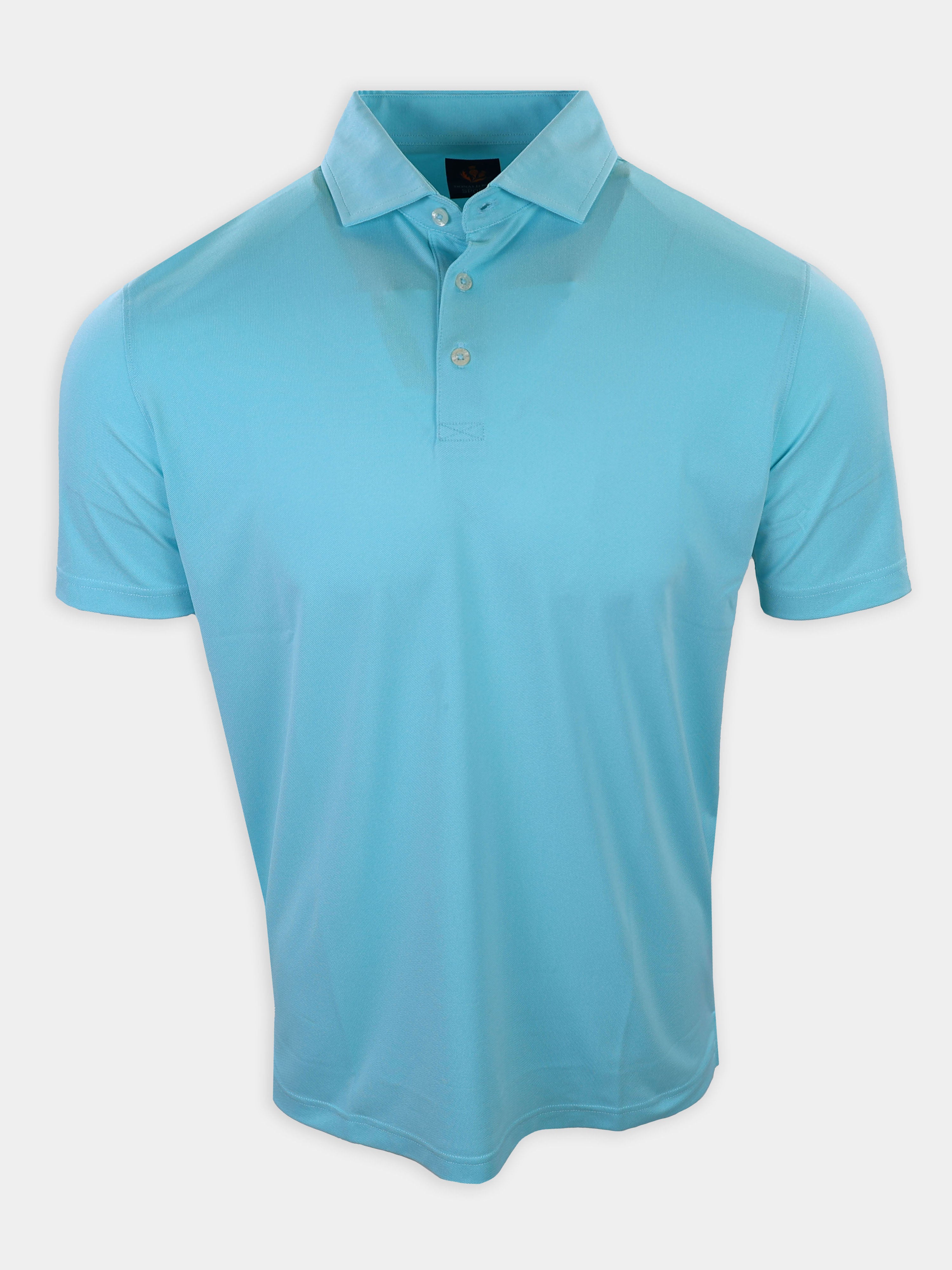 Light blue polo shirt displayed against a plain white background.