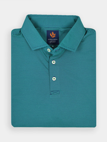 Mens Stripe Performance Polo - Sport Fit -