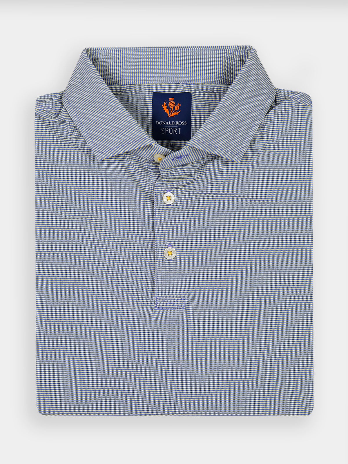 Mens Stripe Performance Polo - Sport Fit -