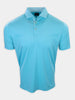 Light blue polo shirt displayed front-facing with a short collar and buttons.