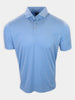 Light blue polo shirt displayed against a white background.