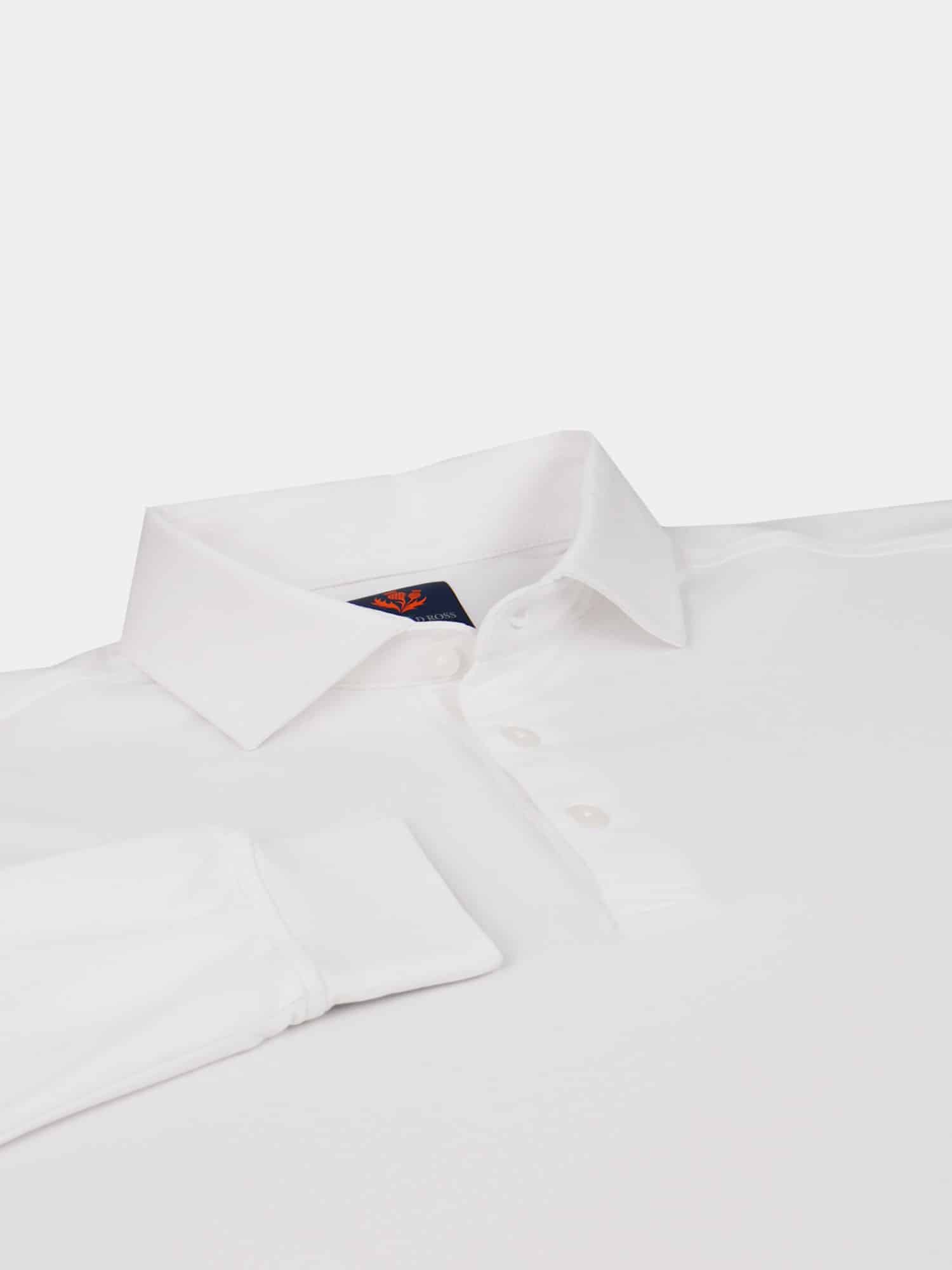 Long Sleeve Performance Polo - White