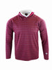 A men's sport fit Fair Isle performance hoodie in moss green featuring a classic pattern across the upper body.