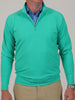 A mid-weight 1/4 zip performance pullover in jade green with a mock neck and comfortable sport fit.