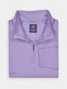 Folded lavender pullover with a quarter zip for golf enthusiasts